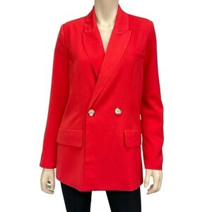 Vici Blazer Women Small Orange Long Sleeve Suit Jacket Button NWOT